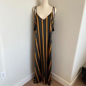 Striped Satin Maxi Dress (Size M)